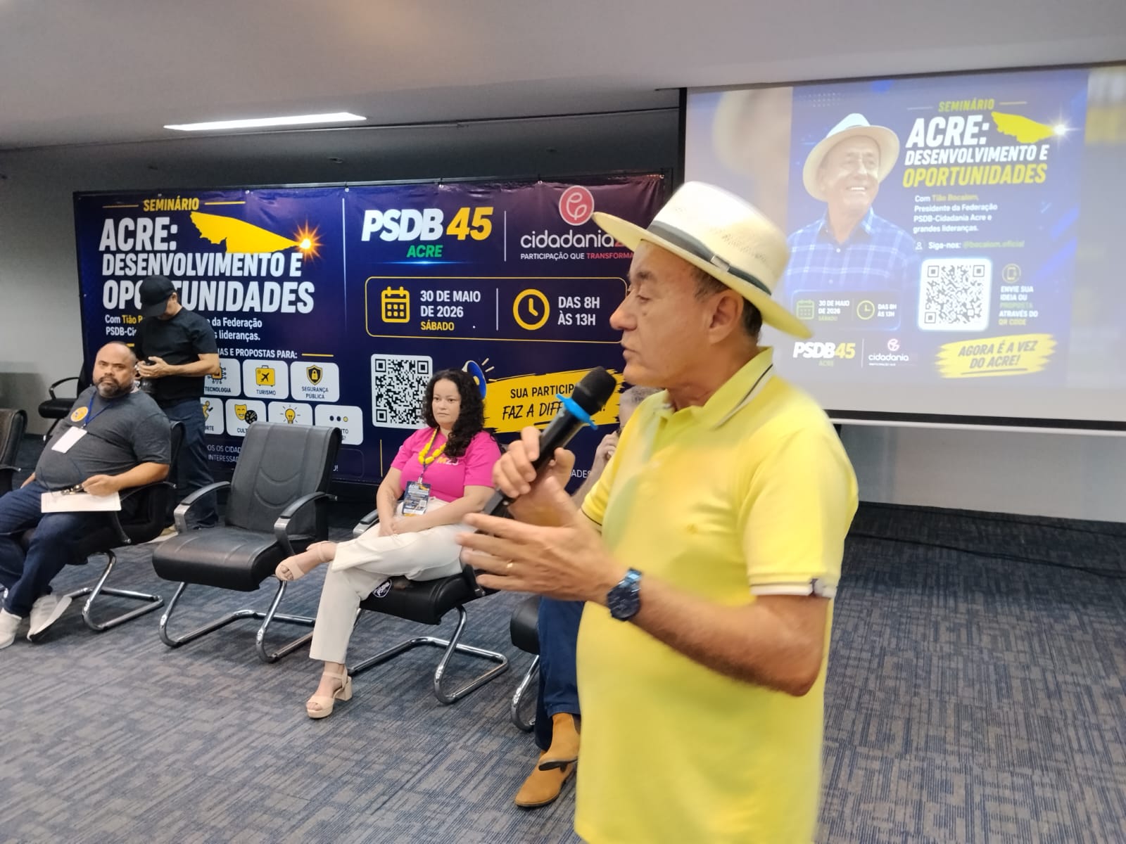 "Estamos dando o pontapé na atualização do nosso plano de governo", diz Tião Bocalom durante seminário do PSDB